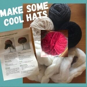 Yarn and Pattern to Make a Hat with Ear Flaps